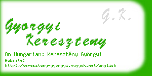 gyorgyi kereszteny business card